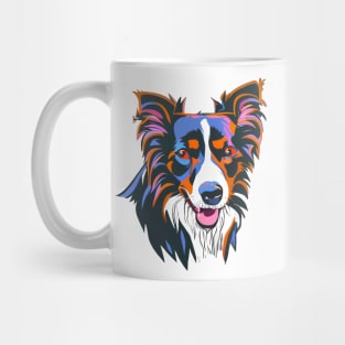 Clipart of the head of a border collie, a cute sheepdog Mug